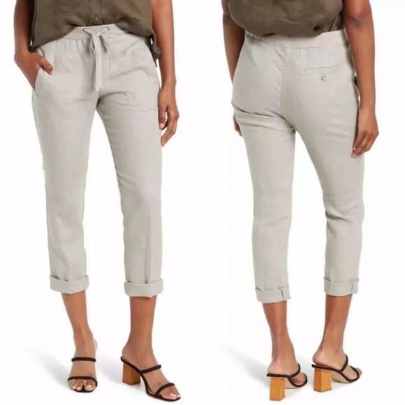 NWT! Super Cute! James Perse Solid Linen Drawstring Pants - Picture 4 of 4